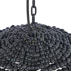 Přívěsek světla BAZAR BIZAR černý dřevěný a kovový kopulový 48 cm small 7