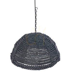Přívěsek světla BAZAR BIZAR černý dřevěný a kovový kopulový 48 cm small 8