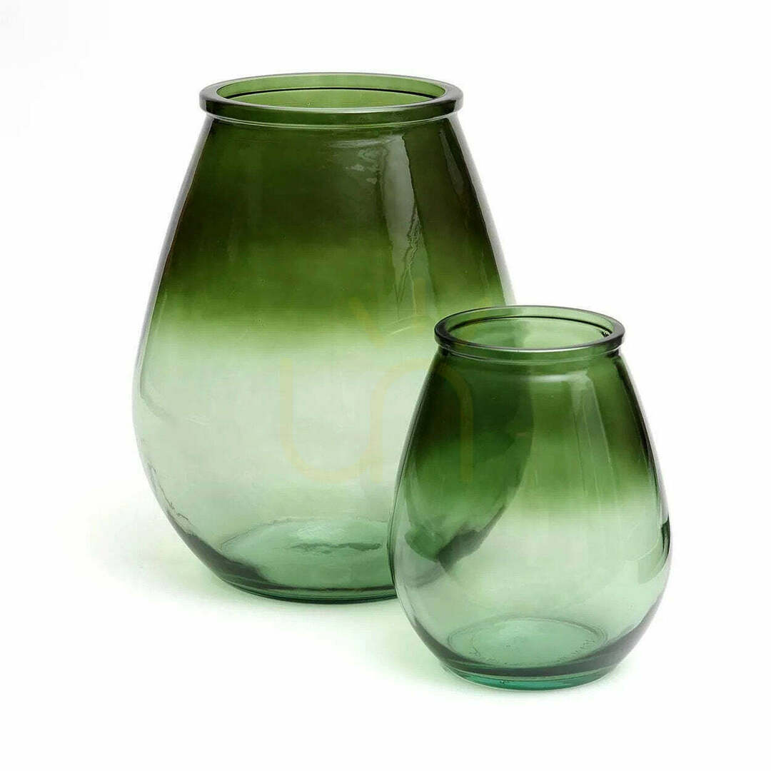 Pohled Zelená skleněná váza BAZAR BIZAR Qiezi M Glass Collection Zelená skleněná váza BAZAR BIZAR Qiezi M Glass Collection