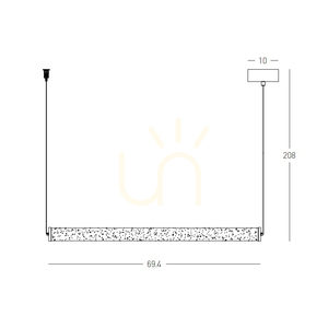 Závěsné LED lineární svítidlo 23 W, 3000 K, Triac, pískově černé – alabastr ZAMBELIS small 4