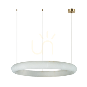 Kulaté závěsné LED svítidlo 45 W, 3000 K, triak, alabastr – mosaz ZAMBELIS small 1