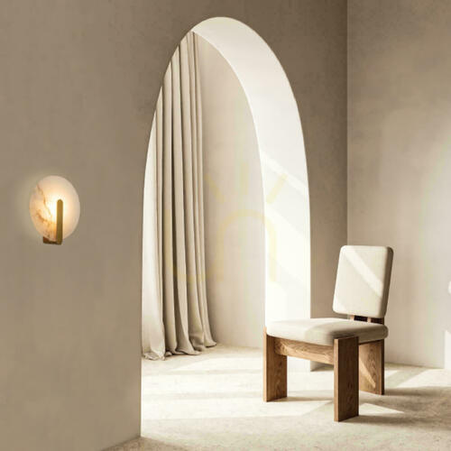 Kontrola Nástěnné svítidlo Zambelis 2552 s přírodním alabastrem, LED 5 W, 310 lm, 3000 K, mosaz, ø25 cm
