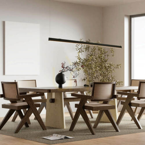 Kontrola Závěsné LED lineární svítidlo 32 W, 3000 K, Triac, pískově černé, ZAMBELIS