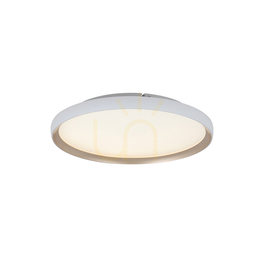 Kontrola Stropní LED svítidlo 20 W, 2700 K–3000 K–4000 K, hliník – mikroprismatický akryl, bílá matná – zlatá, ZAMBELIS