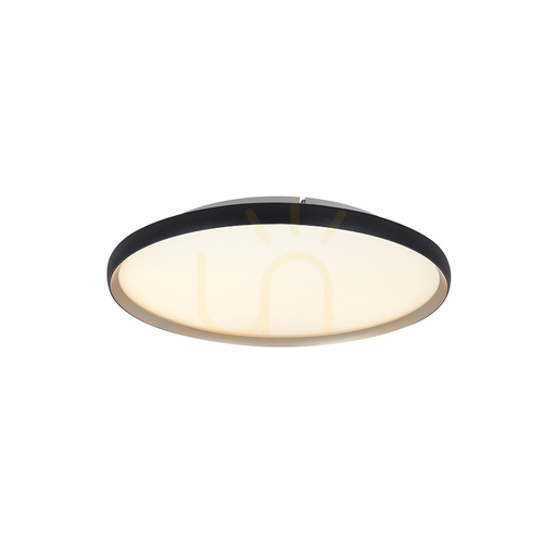 Kontrola Stropní LED svítidlo 20 W, 2700 K–3000 K–4000 K, hliník – mikroprismatický akryl, černá matná – zlatá, ZAMBELIS