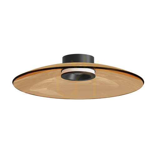 Kontrola Stropní LED svítidlo 30 W, 2700 K–3000 K, Triac, černá matná – sklo v odstínu Tawny, ZAMBELIS