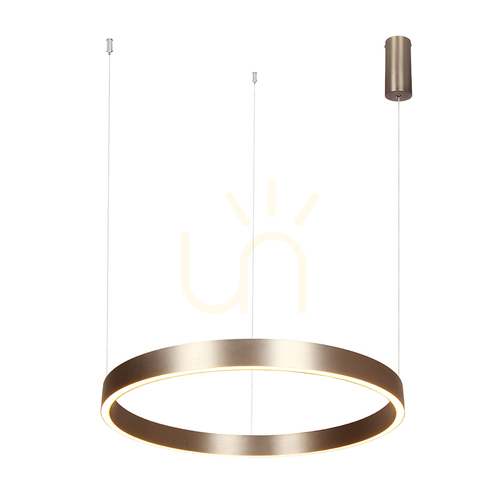 Kontrola Závěsné LED svítidlo kruh 60 cm 59 W 3000 K, svit nahoru i dolů - brushed coffee ZAMBELIS