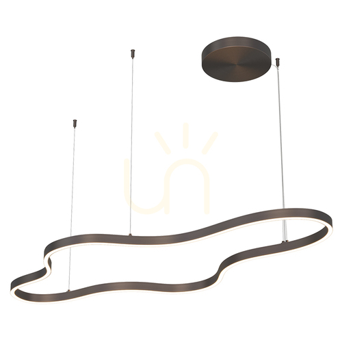 Kontrola Závěsné LED svítidlo 95 W, 3000 K, triak, matná kávová barva, ZAMBELIS