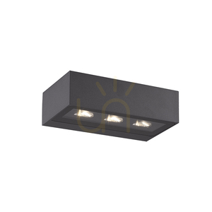 Venkovní nástěnné LED svítidlo 15 W, 3000 K, grafitová barva, asymetrický úhel vyzařování, IP54, ZAMBELIS small 0