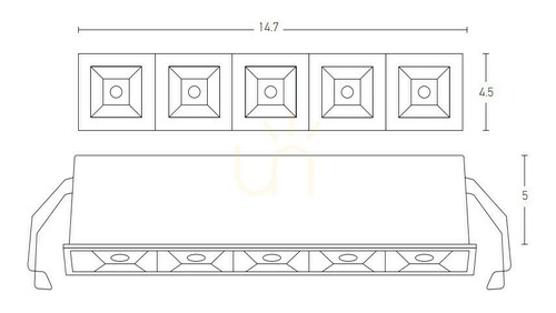 Kontrola Zapuštěný mřížkový bodový LED reflektor 11 W, 3000 K, pískově černý, ZAMBELIS