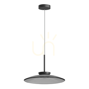 Závěsné LED svítidlo 31 W, 2700 K–3000 K, Triac, černá matná – kouřové sklo, ZAMBELIS small 1