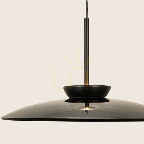 Kontrola Závěsné LED svítidlo 31 W, 2700 K–3000 K, Triac, černá matná – kouřové sklo, ZAMBELIS