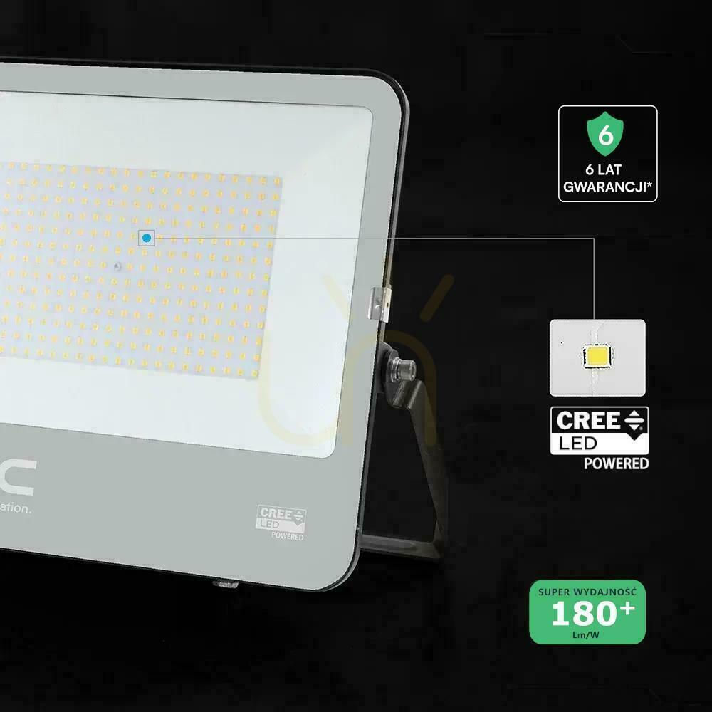 Kontrola LED reflektor V-TAC s čipem CREE, 200 W, 185 lm/W, černý, VT-44205, 6500 K, 37 000 lm, 6letá záruka LED reflektor V-TAC s čipem CREE, 200 W, 185 lm/W, černý, VT-44205, 6500 K, 37 000 lm, 6letá záruka