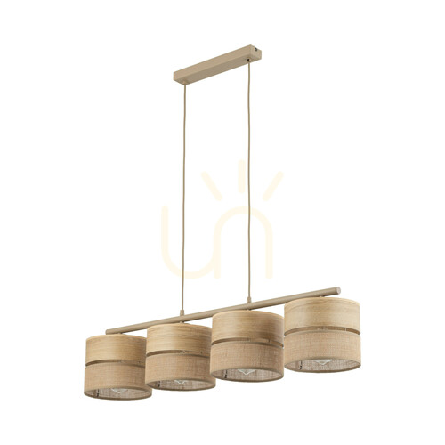 Kontrola Závěsné svítidlo Dorma Wood Juta, 4 x E27