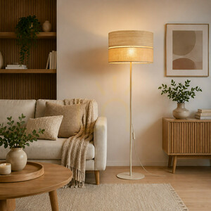 Stojací lampa Dorma Wood Juta 1 Xe27 small 1