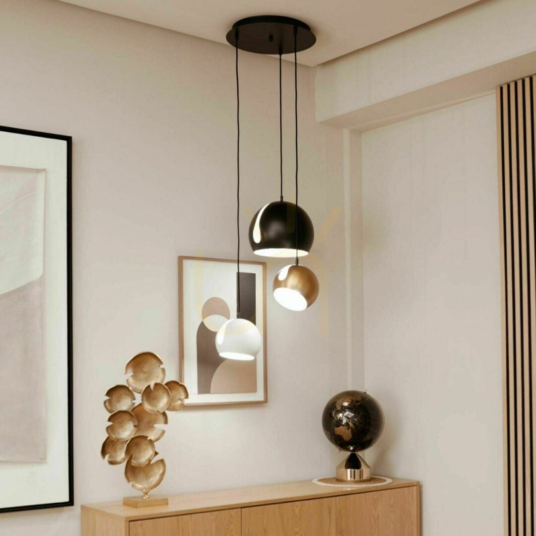 Pohled Stínítko s.luce Modular černé kovové 40 cm kruhové pro 3 svítidla Stínítko s.luce Modular černé kovové 40 cm kruhové pro 3 svítidla