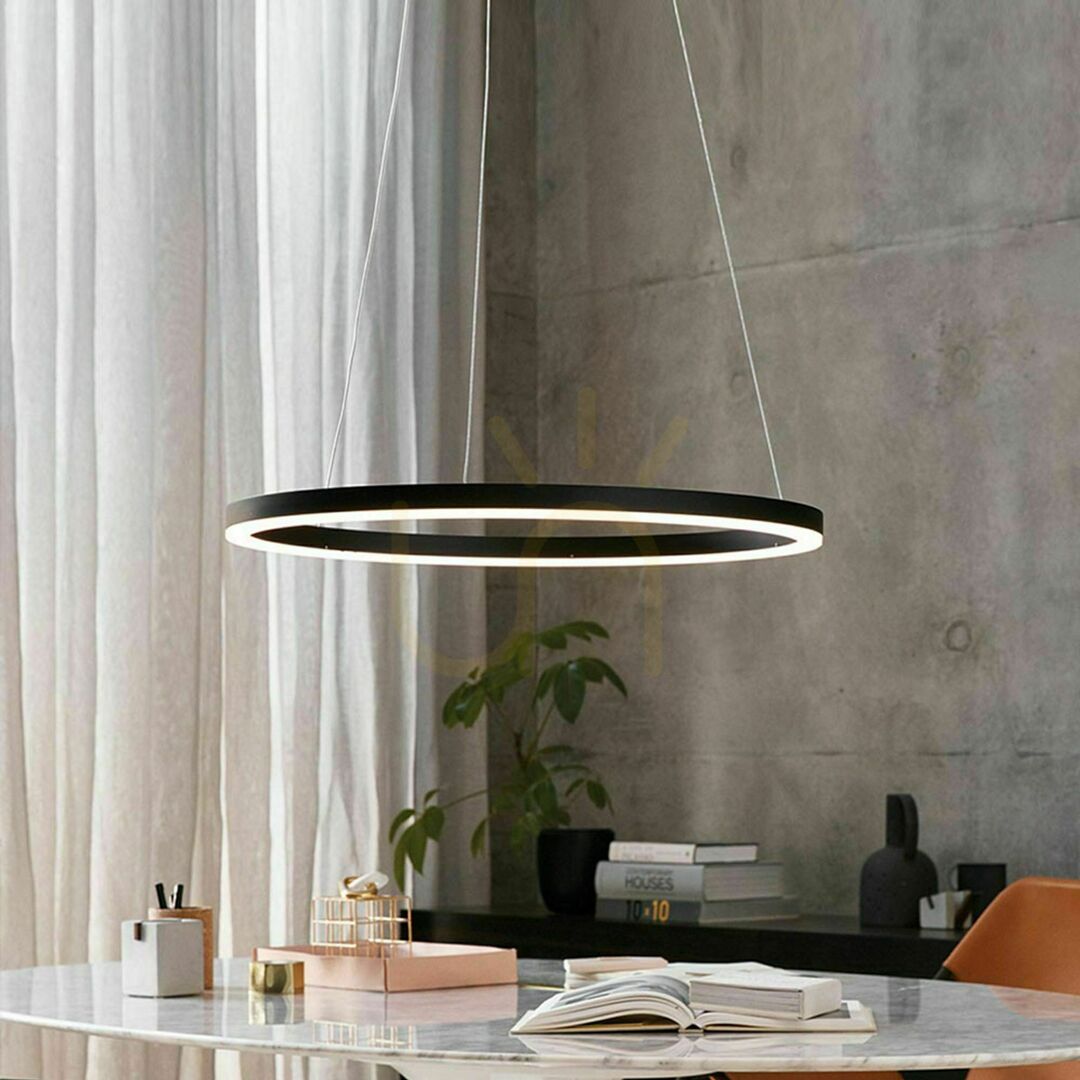 Pohled Závěsné LED svítidlo s.luce Ring bílé Ø 80 cm Závěsné LED svítidlo s.luce Ring bílé Ø 80 cm