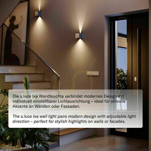 Nástěnné LED svítidlo s.luce Ixa beton 10 cm IP44 small 3
