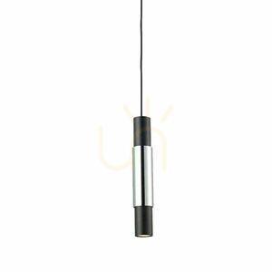 Závěsné svítidlo s.luce Crutch černé s chromovaným válcem, kov, GU10, 1 světlo small 15