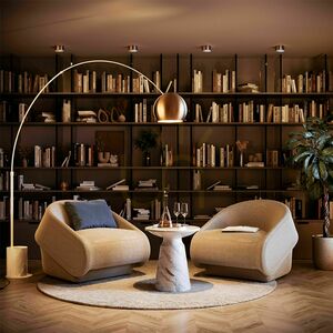 Oblouková stojací lampa s.luce Ball černá mramorová 220 cm small 1