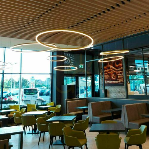 Kontrola Závěsné LED svítidlo s.luce Ring, zlaté, Ø 120 cm