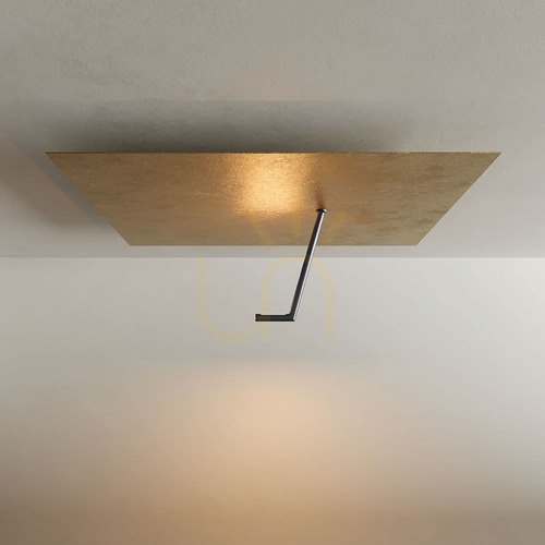 Kontrola Stropní svítidlo s.luce Hook LED 62x62 cm čtvercové zlatý plátek 18 W 3000 K stmívatelné