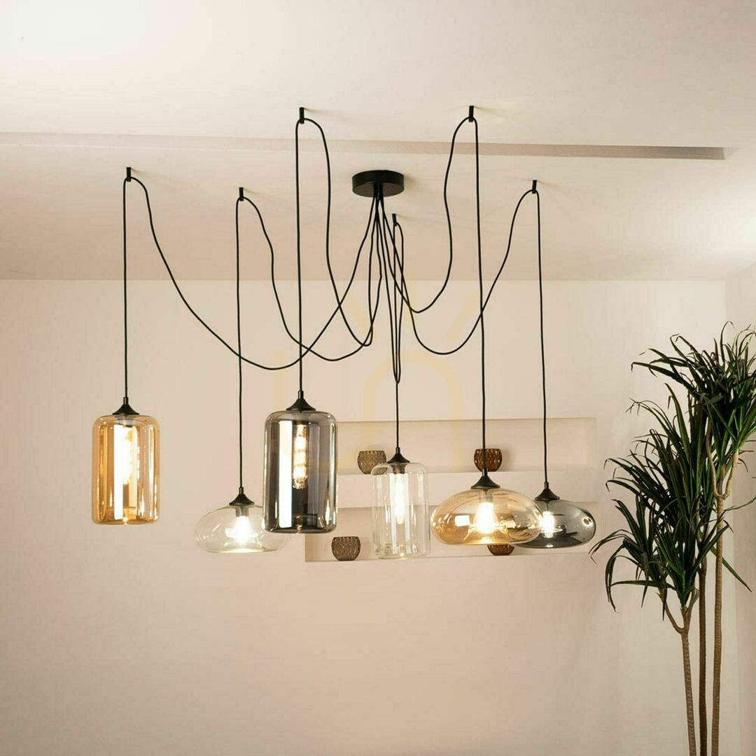 Kontrola Závěsné svítidlo s.luce Cruet jantarové sklo 5 m E27 dimmable Závěsné svítidlo s.luce Cruet jantarové sklo 5 m E27 dimmable