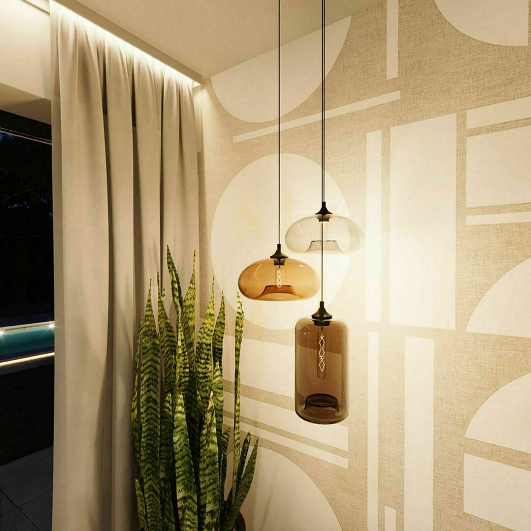 Kontrola Závěsné svítidlo s.luce Cruet jantarové sklo 5 m E27 dimmable Závěsné svítidlo s.luce Cruet jantarové sklo 5 m E27 dimmable