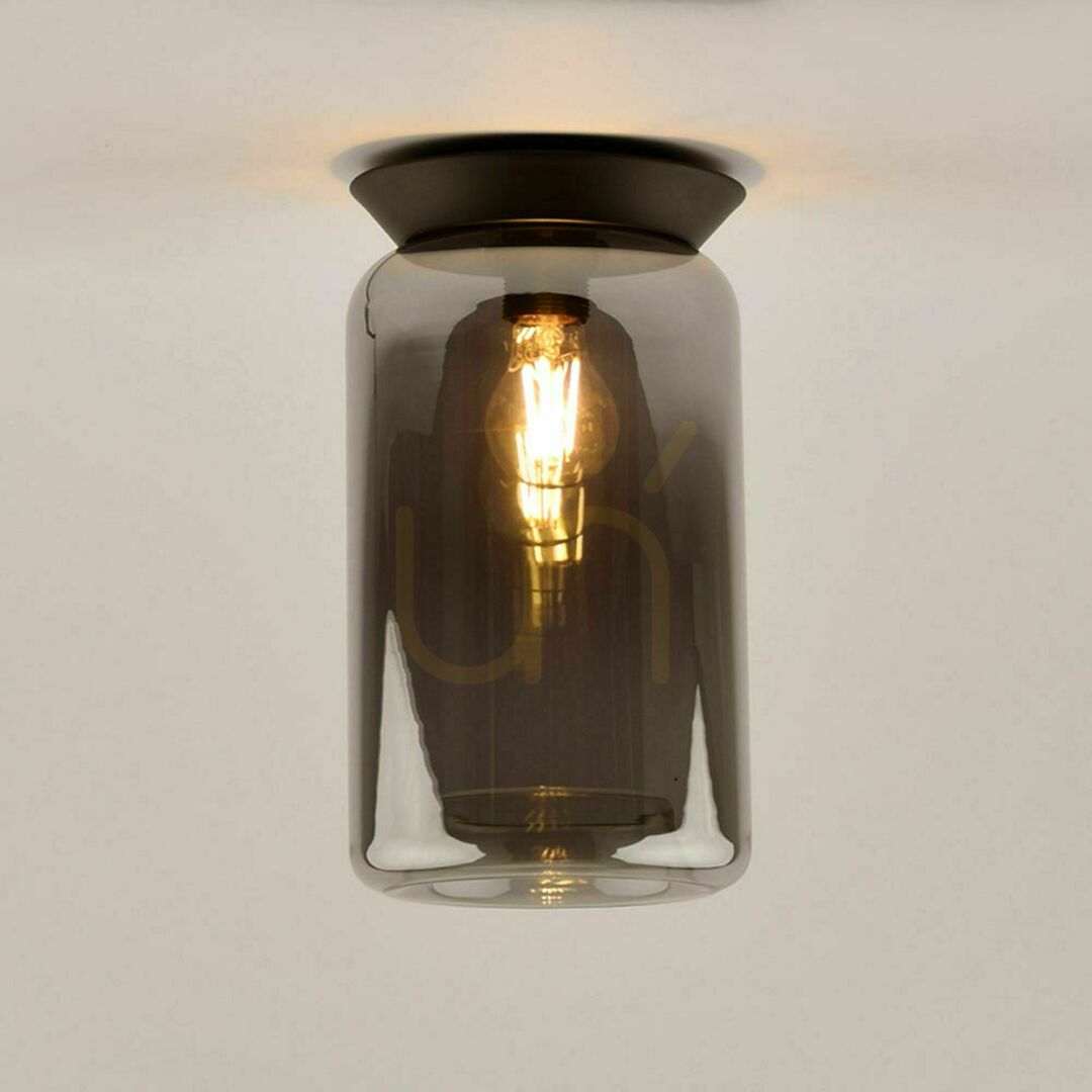 Zobrazit Přisazené stropní svítidlo s.luce Cruet sklo kouřové E27 retro 17 cm Přisazené stropní svítidlo s.luce Cruet sklo kouřové E27 retro 17 cm