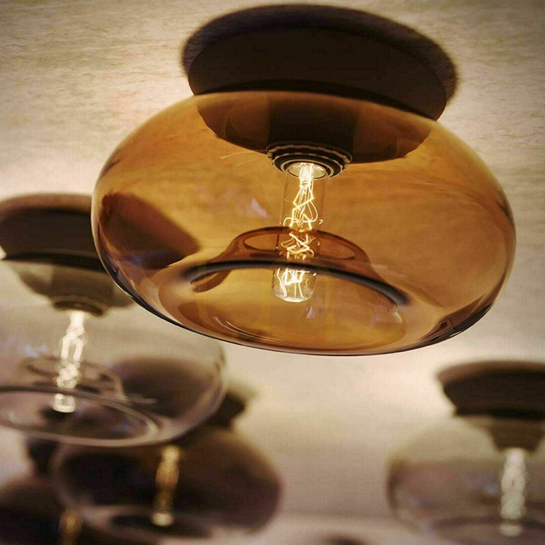 Náhled Přisazené stropní svítidlo s.luce Cruet sklo kouřové E27 retro 17 cm Přisazené stropní svítidlo s.luce Cruet sklo kouřové E27 retro 17 cm