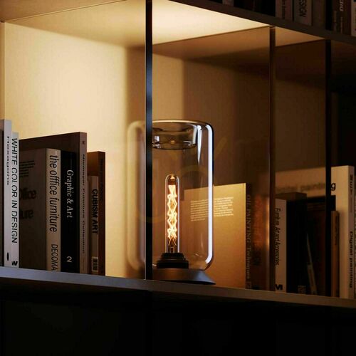 Kontrola Stolní lampa s.luce Cruet E27 sklo kouřová retro 30 cm
