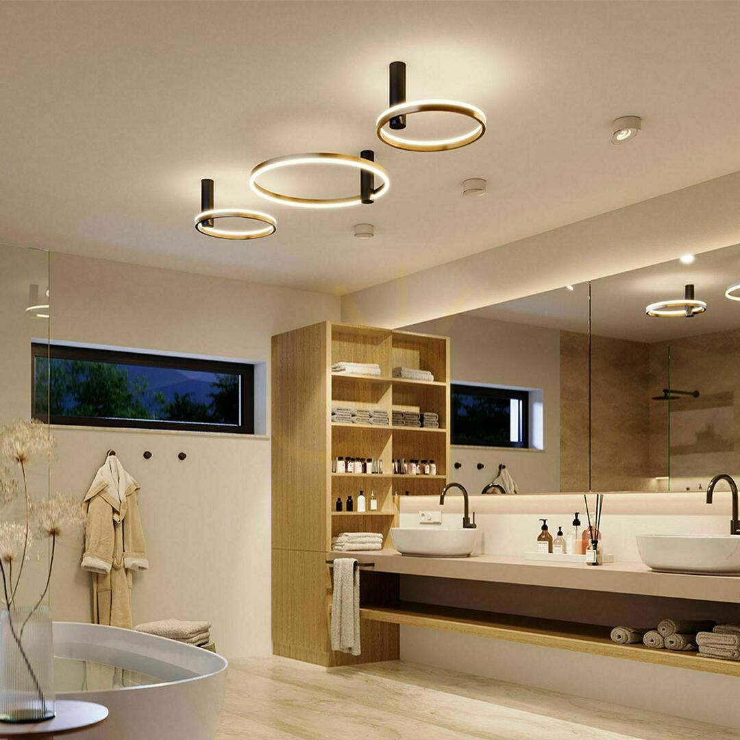 Pohled Přisazené stropní LED svítidlo s.luce Ring Air 40 cm černé Přisazené stropní LED svítidlo s.luce Ring Air 40 cm černé