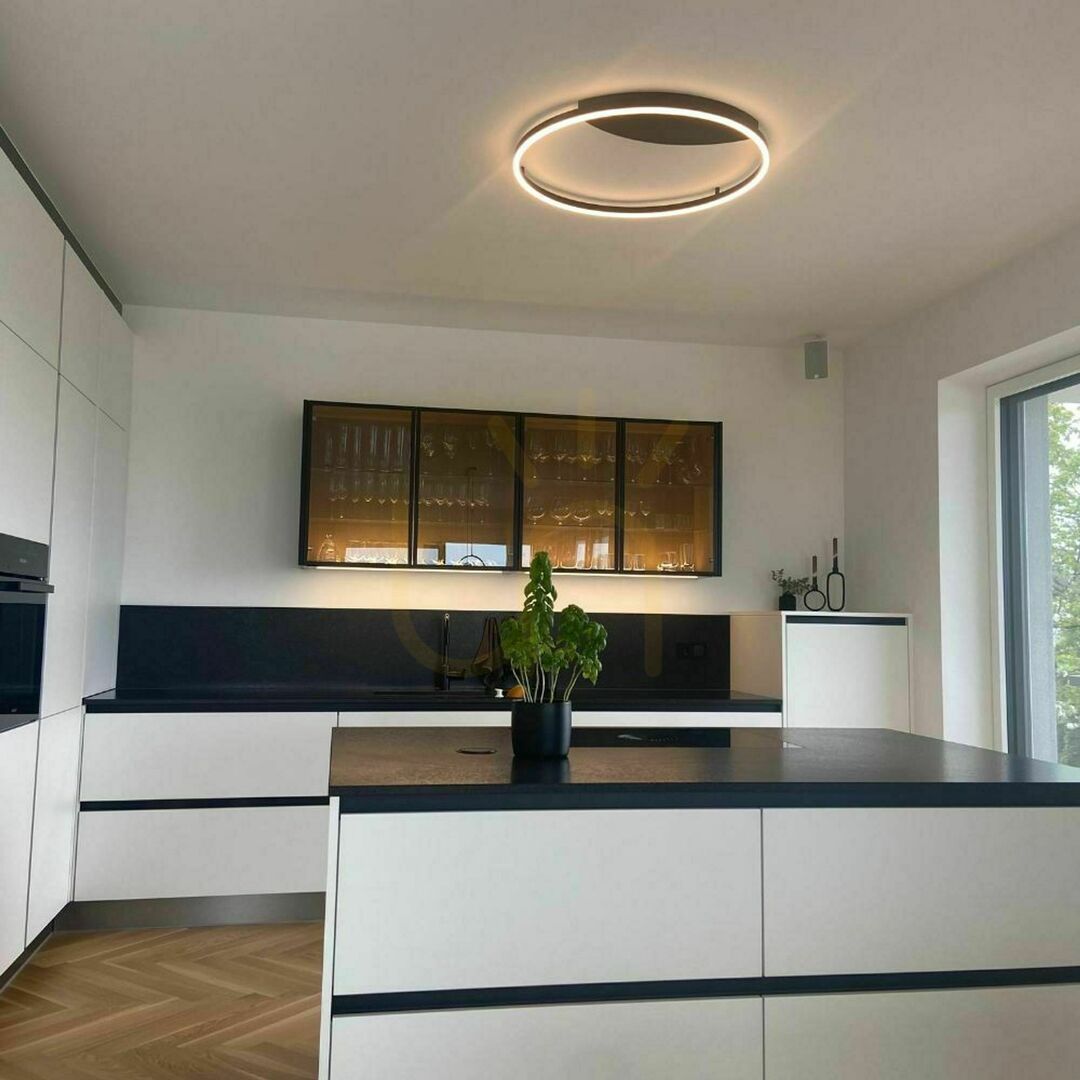 Náhled Přisazené stropní LED svítidlo s.luce Ring stříbrné 80 cm stmívatelné Přisazené stropní LED svítidlo s.luce Ring stříbrné 80 cm stmívatelné