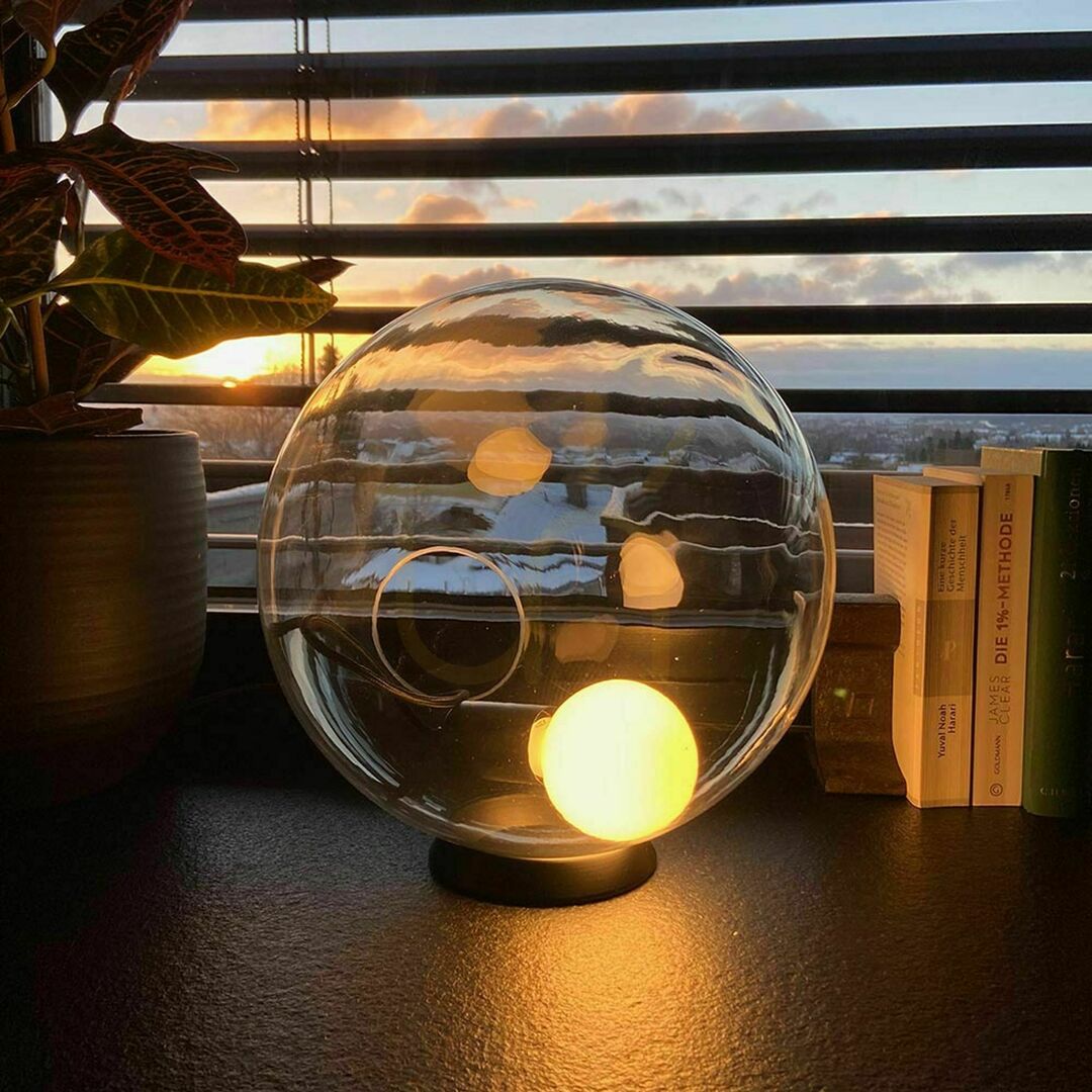 Kontrola Stolní lampa s.luce Orb skleněná koule průhledná E27 30 cm Stolní lampa s.luce Orb skleněná koule průhledná E27 30 cm