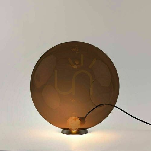 Kontrola Stolní lampa s.luce Orb hnědá skleněná koule E27 40 cm