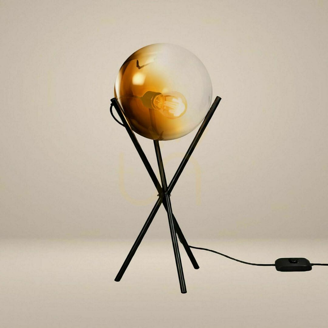 Kontrola Stolní lampa s.luce Orb Axis bílá a zlatá, skleněná, 20 cm, E27 Stolní lampa s.luce Orb Axis bílá a zlatá, skleněná, 20 cm, E27