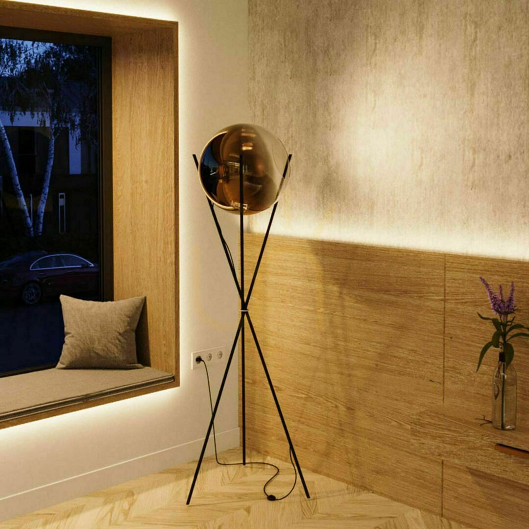 Kontrola Stojací lampa s.luce Orb Axis měděná skleněná koule, 160 cm Stojací lampa s.luce Orb Axis měděná skleněná koule, 160 cm