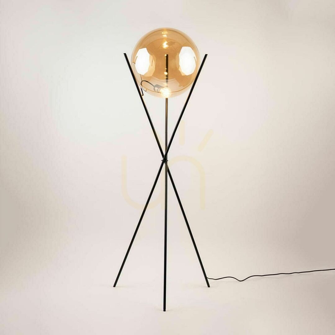 Pohled Stojací lampa s.luce Orb Axis černá skleněná 160 cm Stojací lampa s.luce Orb Axis černá skleněná 160 cm