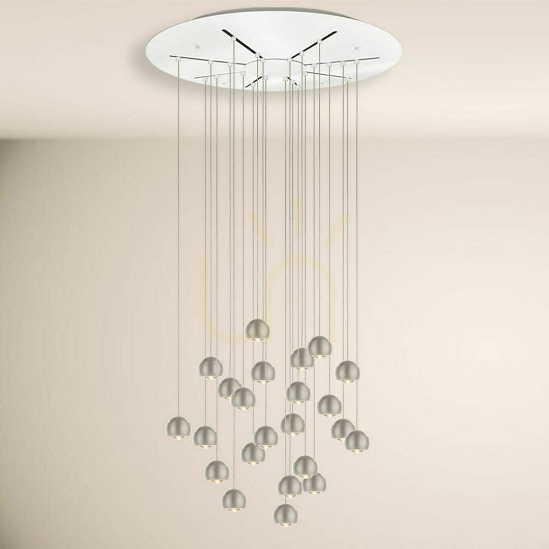 Pohled Závěsné LED svítidlo s.luce Beam XL Gallery černé 16 světel 80 cm Závěsné LED svítidlo s.luce Beam XL Gallery černé 16 světel 80 cm