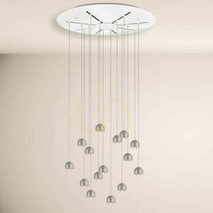 Závěsné LED svítidlo s.luce Beam XL Gallery stříbrné 24x 3000K Ø80 cm small 5