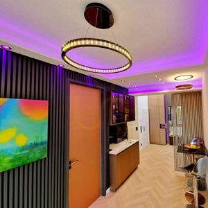 Závěsné LED svítidlo s.luce Atom Ring černé 60 cm, stmívatelné small 9