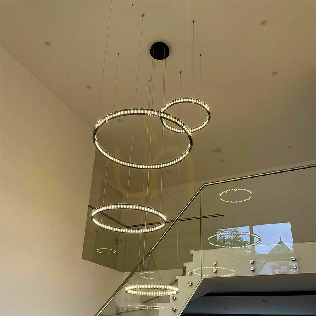 s.luce Atom Ring Black LED Pendant Light 80 cm Dimmable