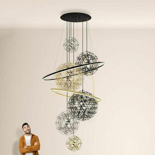 Kontrola LED lustr s.luce Fusion XXL, 8 světel, Mix, 150 cm