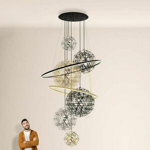 LED lustr s.luce Fusion XXL, 8 světel, Mix, 150 cm small 3