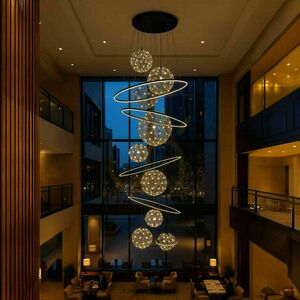 Lustr s.luce Fusion XXL černý LED kruhový 8 světel 150 cm small 2