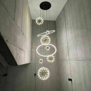Lustr s.luce Fusion XXL černý LED kruhový 8 světel 150 cm small 8