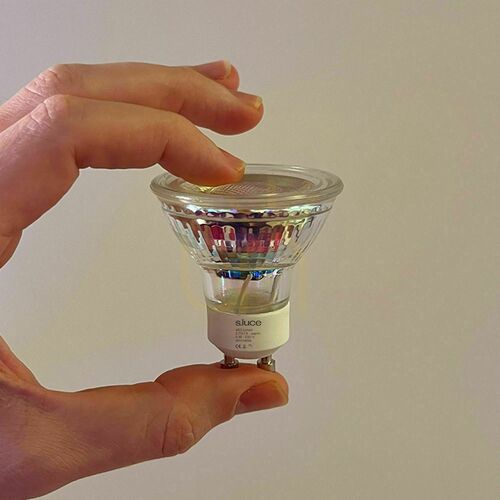 Kontrola LED žárovka s.luce GU10 2700 K 450 lm stmívatelná, chrom, sklo