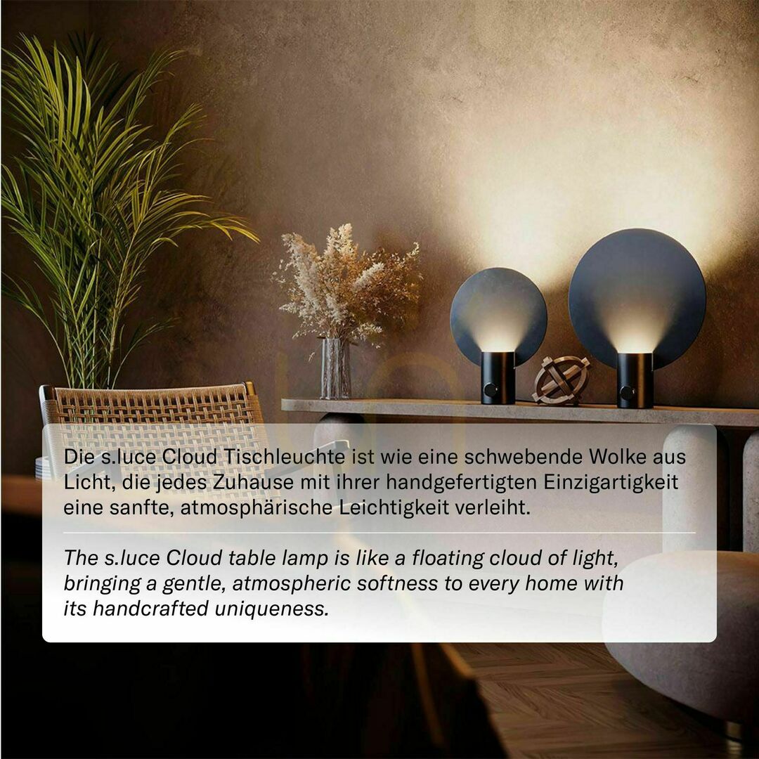 Náhled Stolní lampa s.luce Cloud černá kovová GU10 stmívatelná 54 cm Stolní lampa s.luce Cloud černá kovová GU10 stmívatelná 54 cm