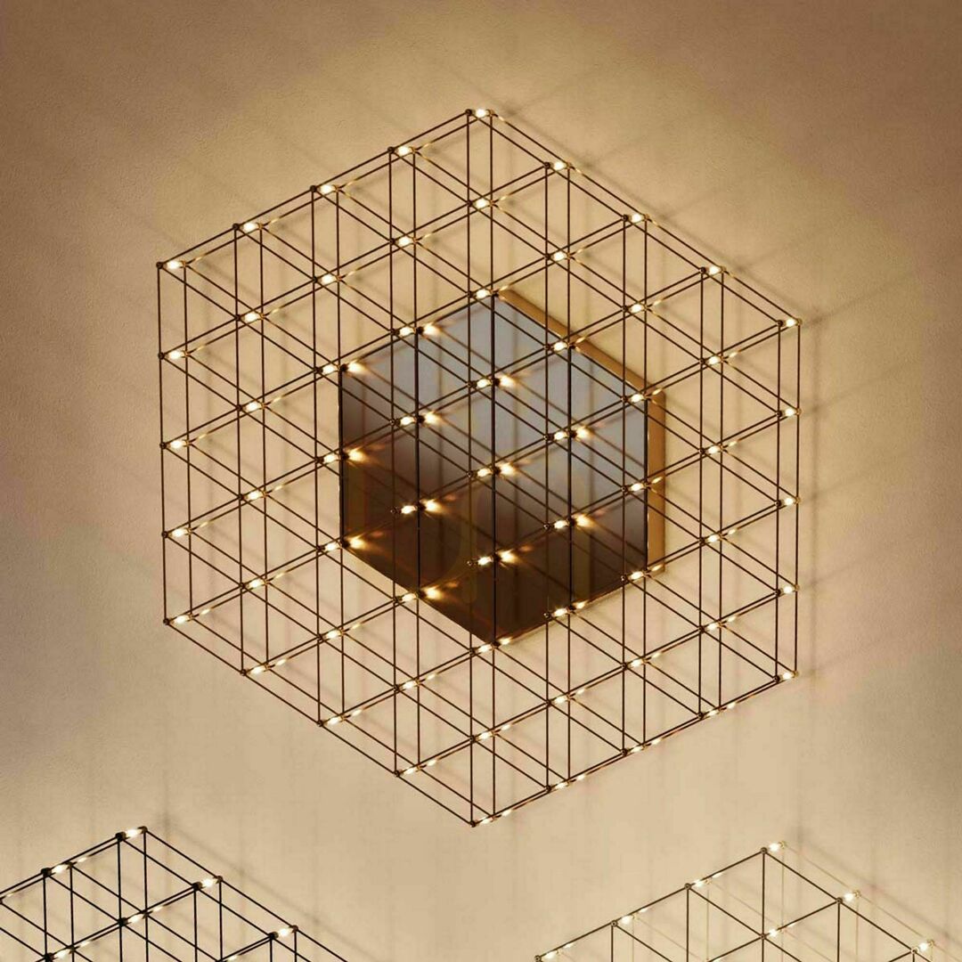 Náhled Stropní LED svítidlo s.luce Atom Chrome 80 cm hranaté 61 světel Stropní LED svítidlo s.luce Atom Chrome 80 cm hranaté 61 světel