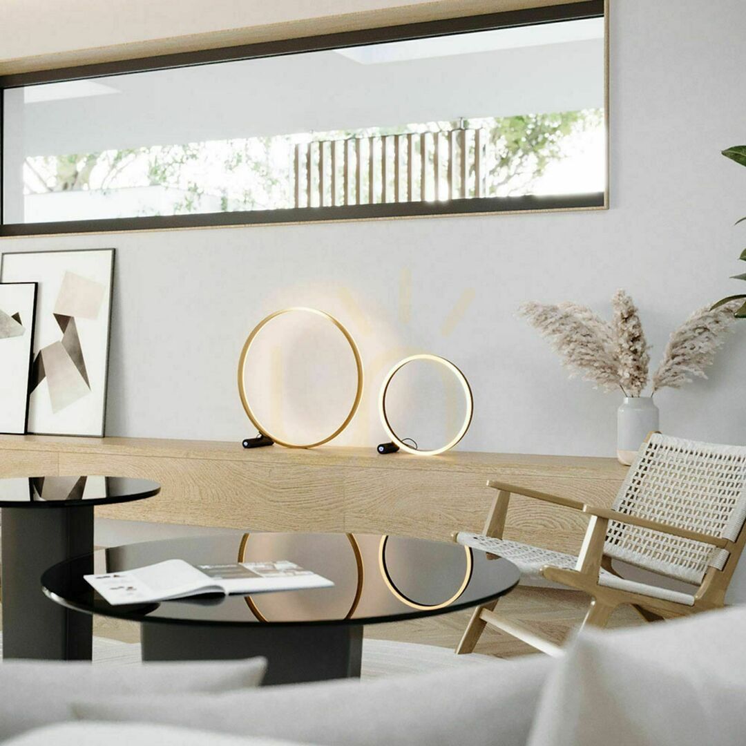 Pohled Stolní lampa s.luce Ring LED černá 60 cm dimmable kovová Stolní lampa s.luce Ring LED černá 60 cm dimmable kovová